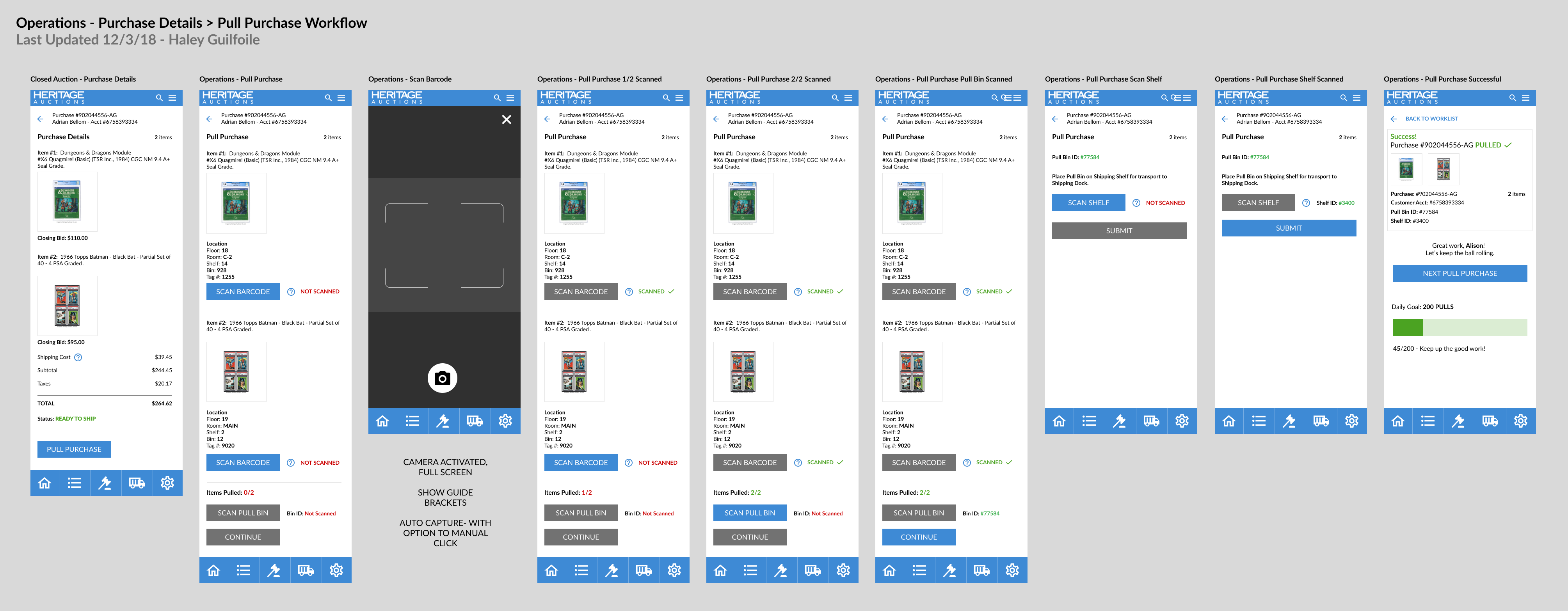 Mobile Operations Screens